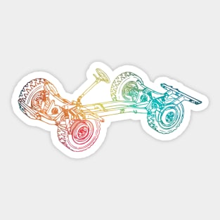 Rainbow line art chassis Sticker